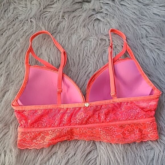 Pink by victoria secret‎ bright orange lightly lined bralette size xs - Picture 2 of 6